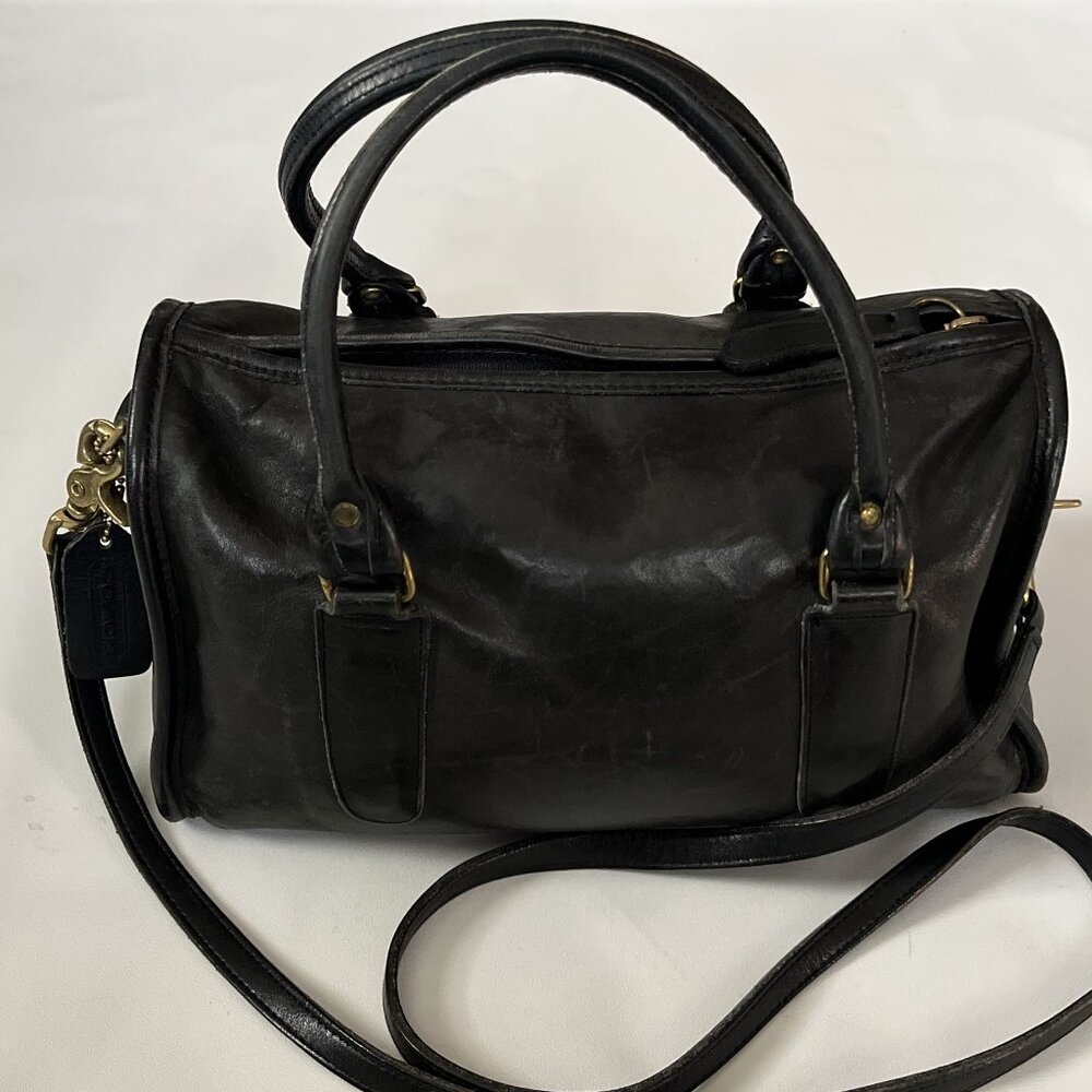 COACH Madison Vintage Black Leather Satchel Doctor Bag Purse
